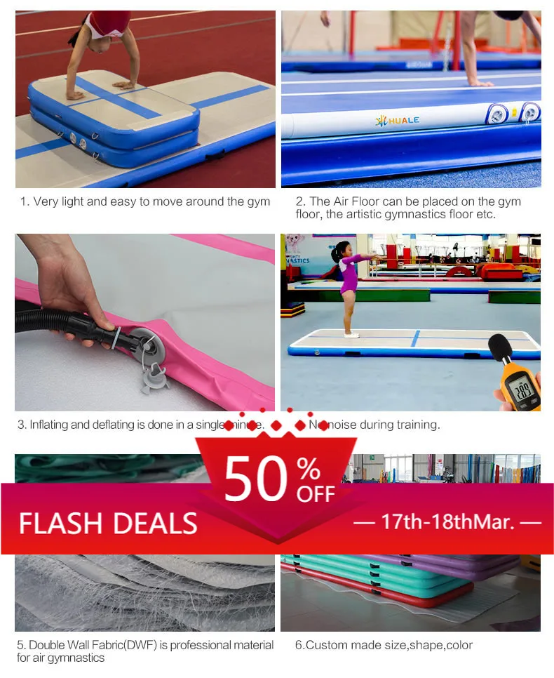 Wholesale 4x2x0.2m CE Certified Inflatable Air Track Mat Eco‑Friendly 4m For Gym Dance Studio Acrobatic Exercises OEM Size