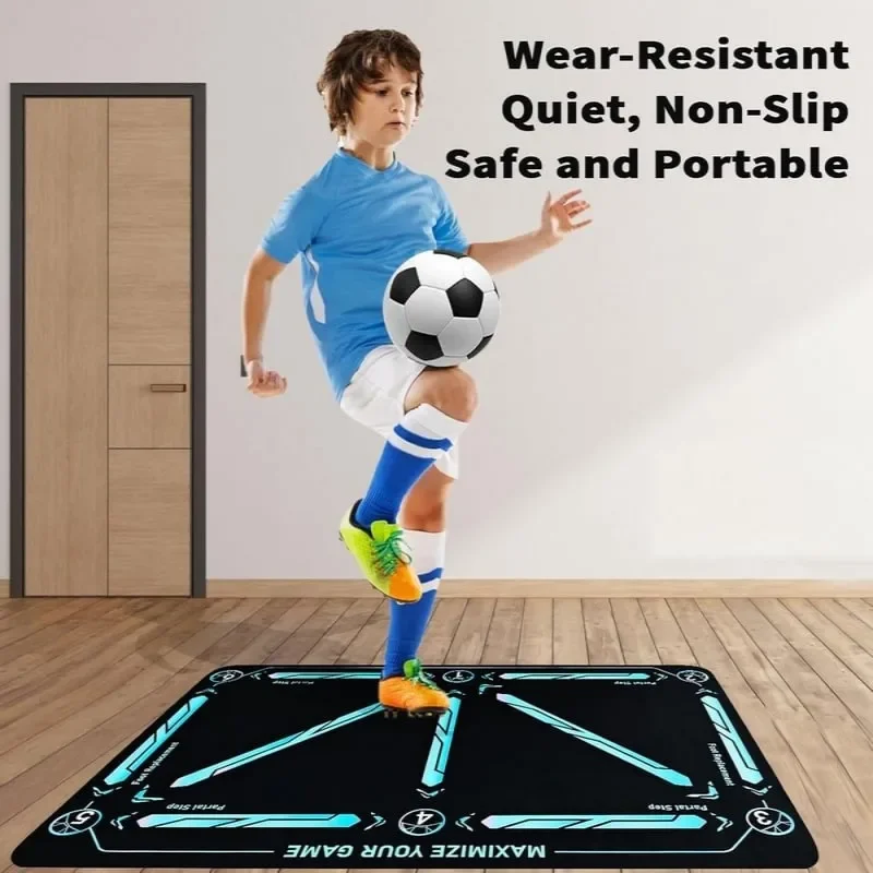 Soccer Train Mat for All Levels Non-slip Silent Foldable Non Slip Dribble Training Mat for Kids Adults Soundproof Fitness Mats