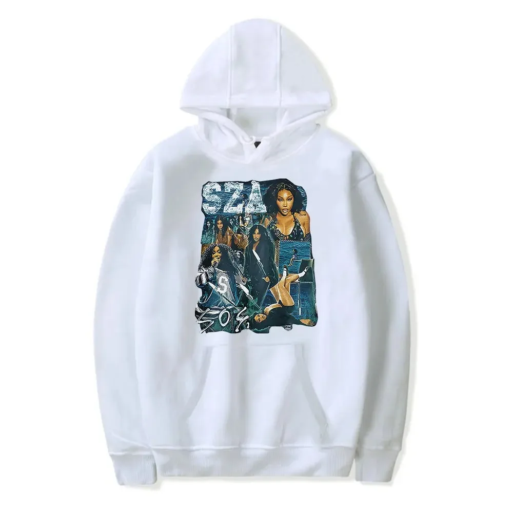 Vintage SZA SOS Hoodie para homens e mulheres, moletom de manga comprida, pulôver fashion, roupas 2024