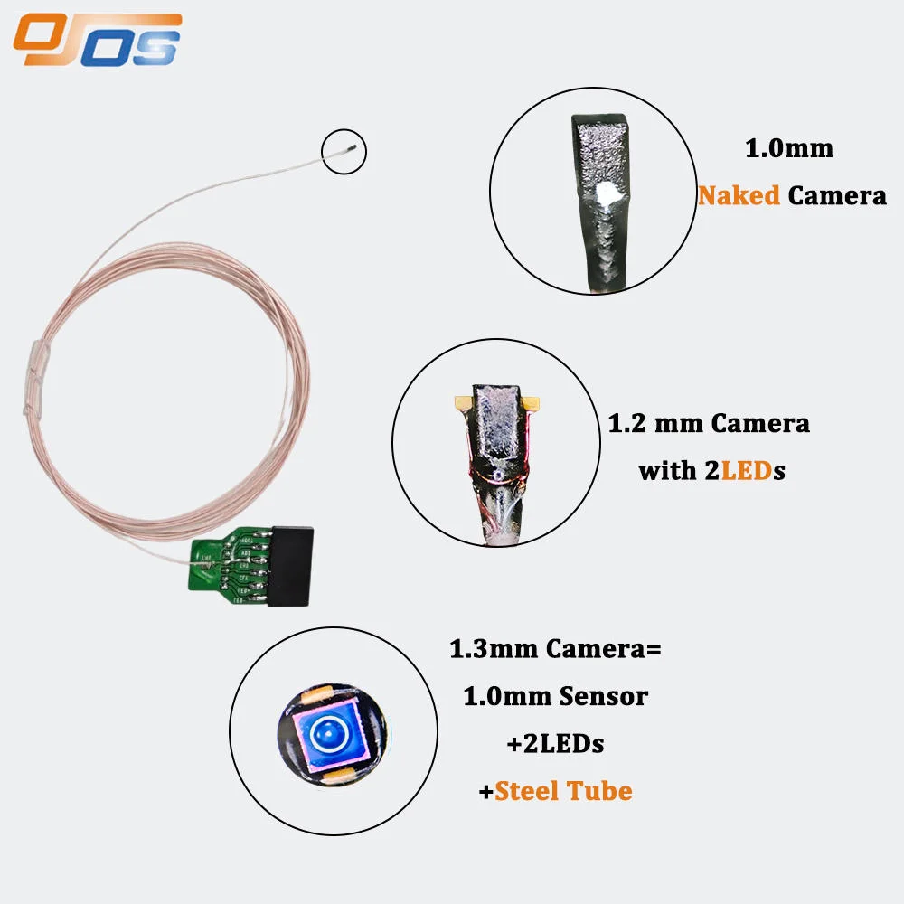 New 1.3mm OCHTA10 CMOS USB2.0 Endoscope Camera Module with Optional LED Steel Shell for Ultra-Mini Visual Access Devices