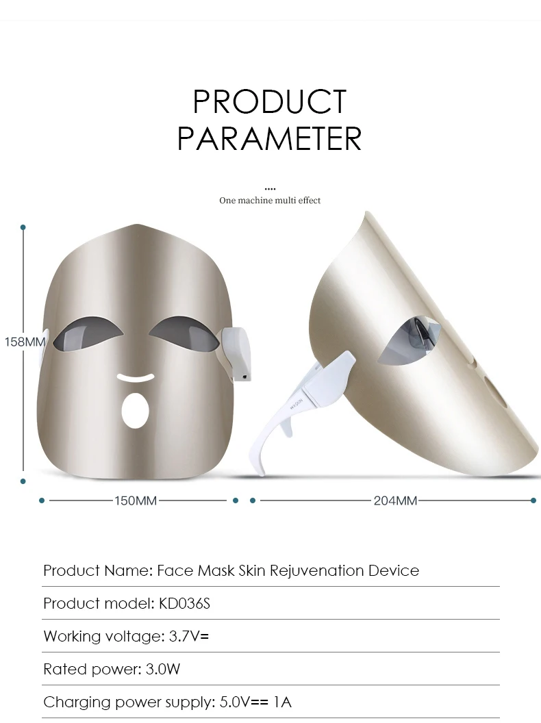 KD036S optyczna czarna technologia przywraca delikatną i delikatną skórę jak przed maską odmładzającą foton • 36 diod LED