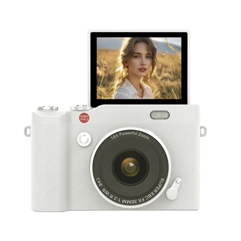 MACH-Entry-Level Student Selfie Camera 4K HD CMOS Dual Camera Electronic Image Stabilizer Retro Design Flip Screen High Pixel