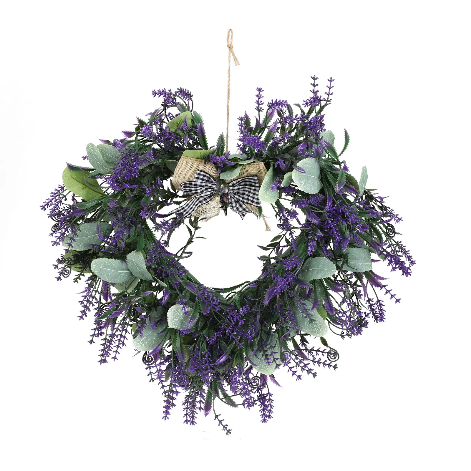 

Lavender Heart-Shaped Wreath Door Decoration Wedding Party Supplies 42cm Multicolor Valentine's Day Simulation Hanging Garland