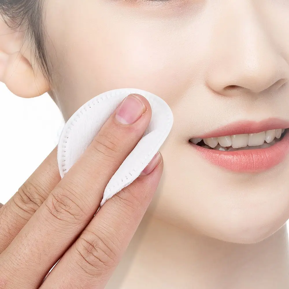 Dischetti di cotone cosmetici usa e getta Morbido tampone struccante circolare per il viso Fondotinta quotidiano per nail art con bordo stenopeico a doppia faccia