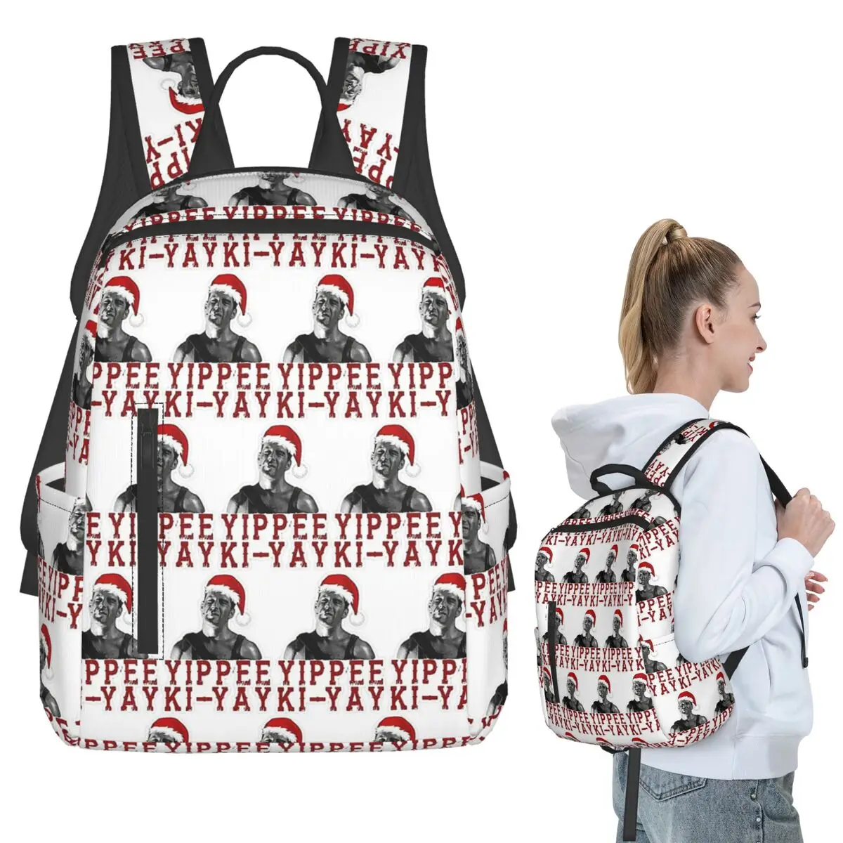 

Yippie Ki-Yay Die Hard Christmas Backpack Student BookBag Children School Bag Computer Shoulder Bags Men Women