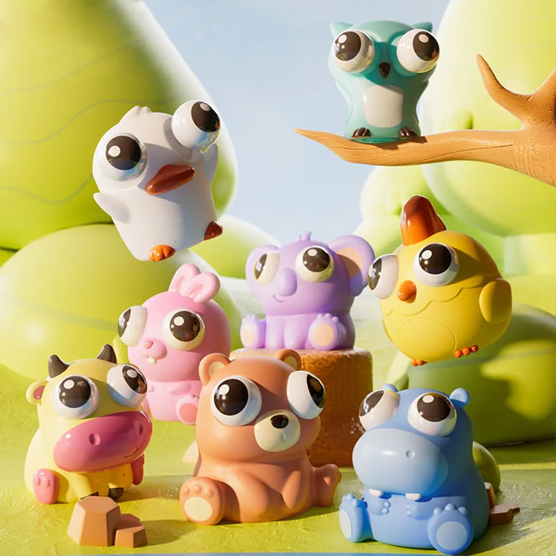子供の創造性を育む、キュートでリアルな動物たち。爆発するような目で、握ってストレス解消できる、目を凝らす小さな人形。発散玩具。