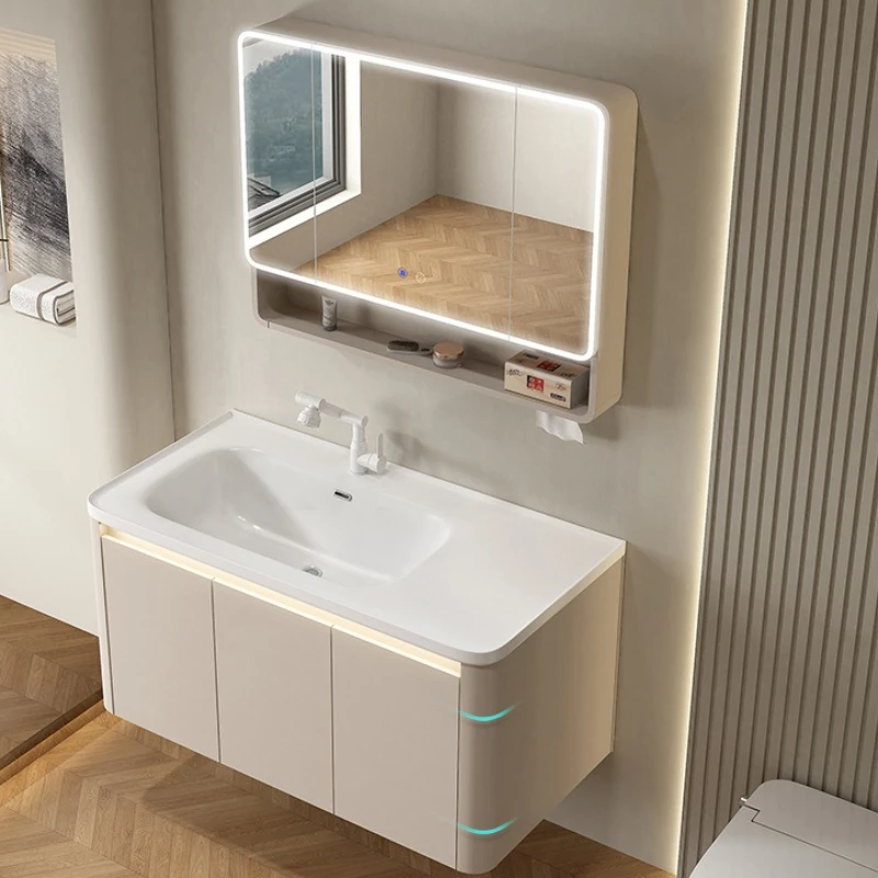 Decoración De Hotel, gabinetes De baño, tocador, gabinetes De baño avanzados modernos, muebles De madera para el hogar, Villa, Gabinete De Baño Lsysg