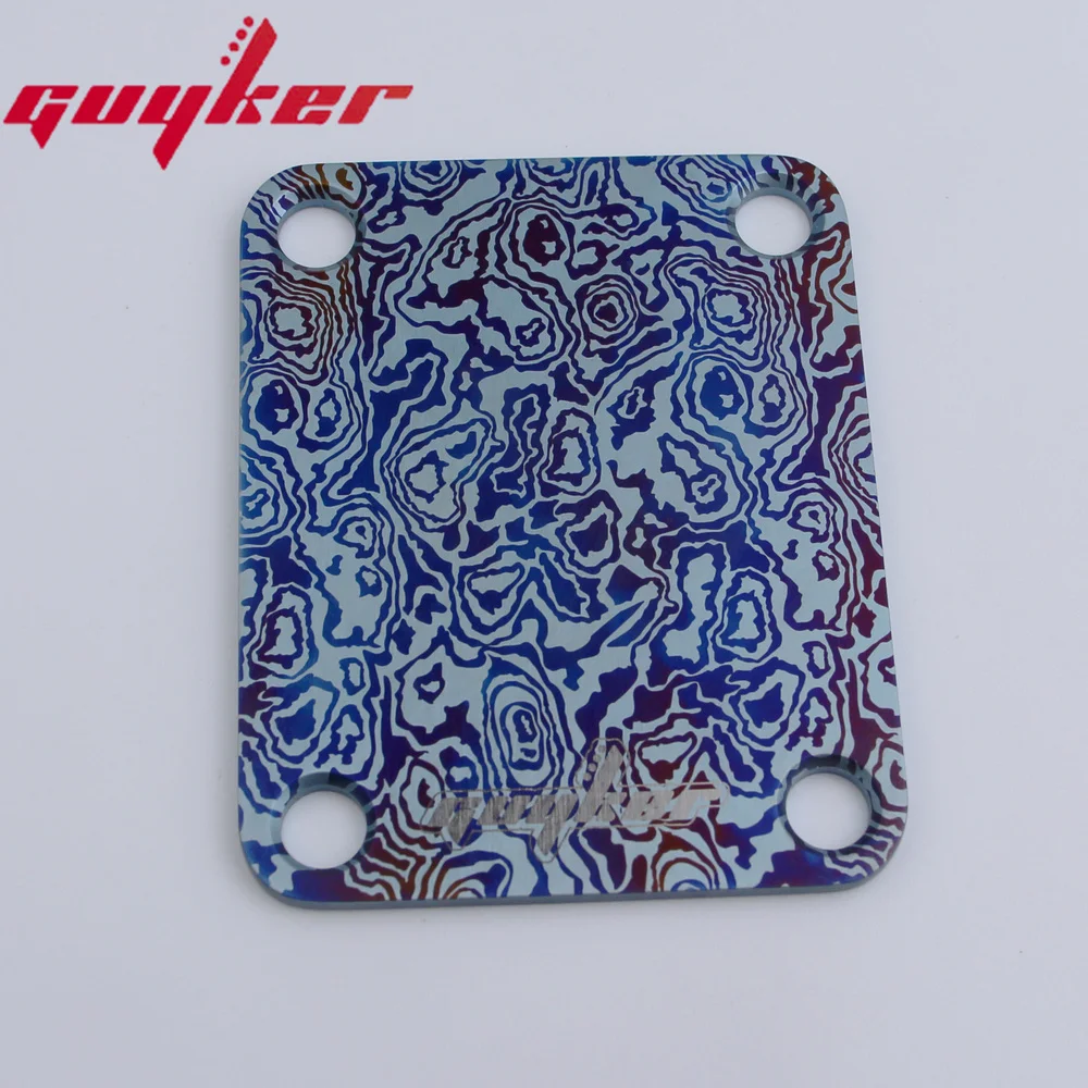 1 PCS Titanium Alloy Damascus Electric Guitar Electric Bass Neck Plate / Neck Joint Plate