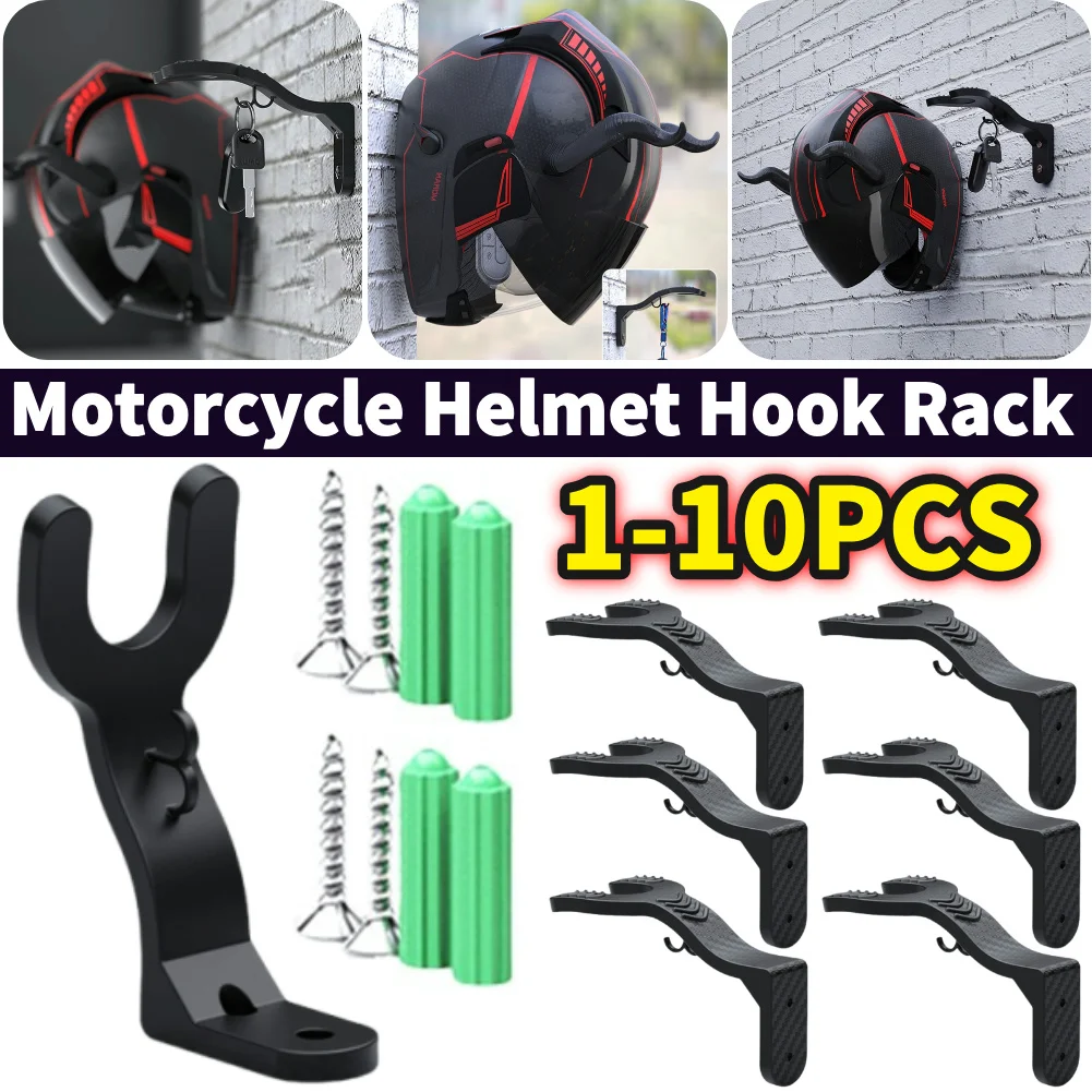 

1-10Pcs Motorcycle Helmet Hook Racks Multipurpose Helmet Display Hook Hanger Jacket Holder Kitchen Cabinet Shelf Wall Mount Hook