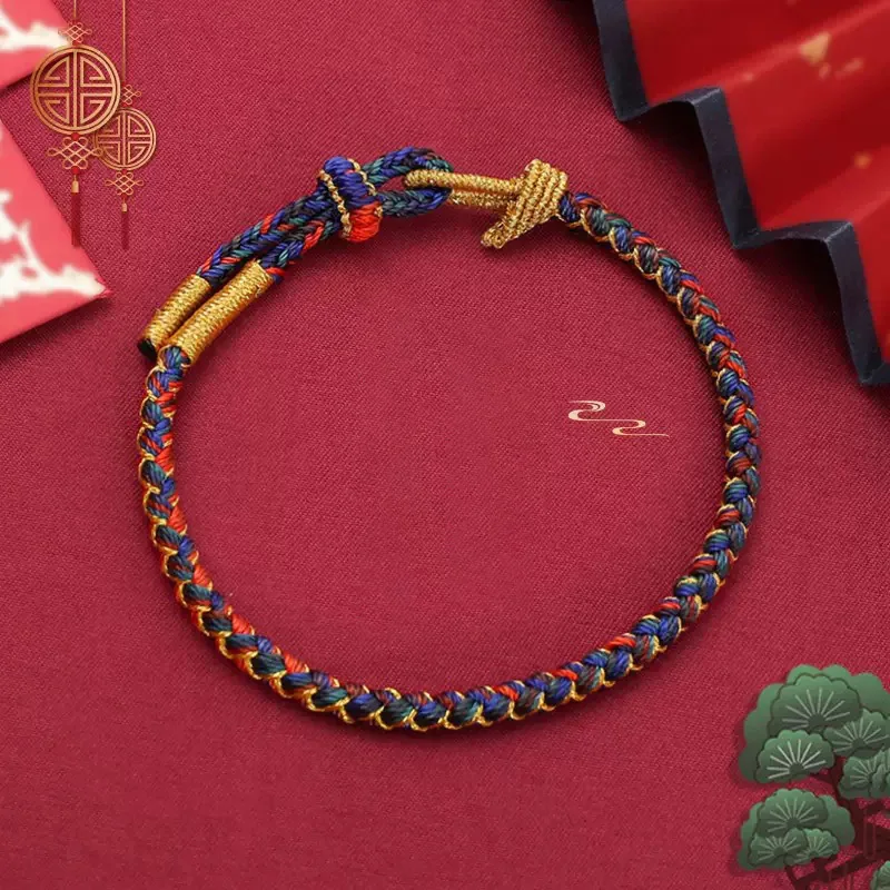 Fashion Zodiac Year Rope Bracelet Men Women Handmade Dragon Scale Knot Adjustable Luck Wish Braclet Family Festival Gift Jewelry