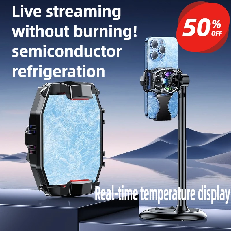 

X107 Phone Cooler Semiconductor Cooling Clip with Digital Display for Live Streaming Gaming