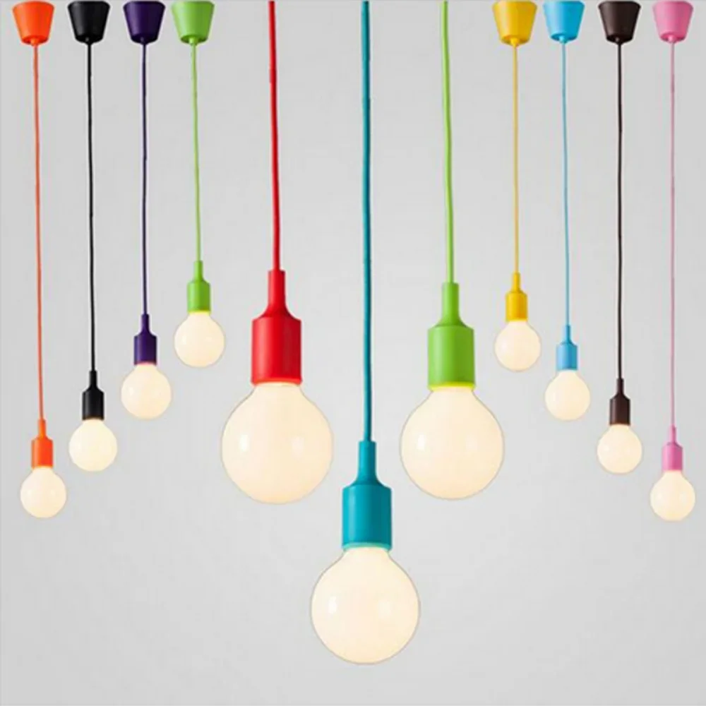 Portalampada colorato soggiorno per bambini plafoniera per sala da pranzo, lampadario colorato per bambini, illuminazione a soffitto a sospensione regolabile