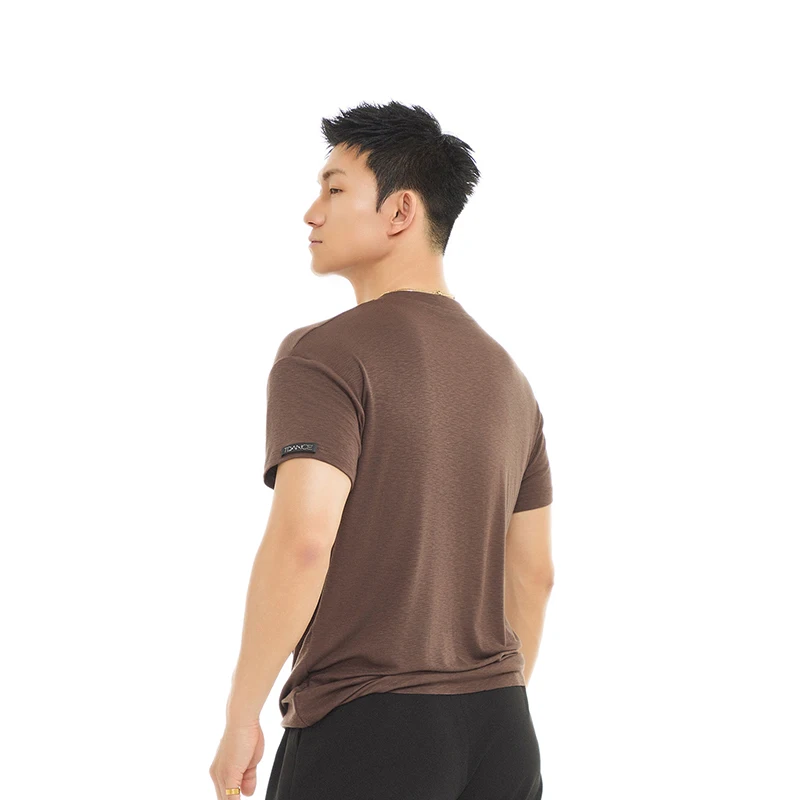 2025 chemises à manches courtes adulte mâle danse latine Performance Costumes pour hommes Chacha Rumba Tango robe danse latine hauts DQS19698