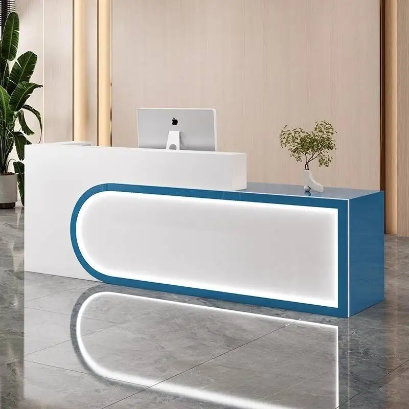 

Black Brown Reception Desks Blue Orange Wood White Modern Reception Desks Luxury Classic Mostrador Recepcion Office Furniture