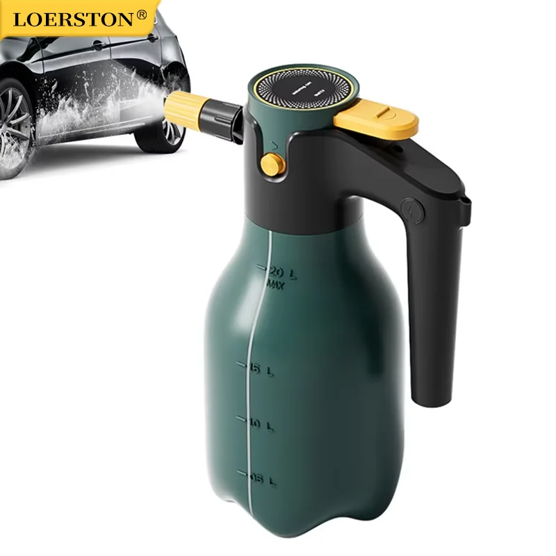 Upgraded 2L Electric Foam Spray Bottle 60° Adjustable High Pressure Car Wash Cannon for Vehicle/Home/Garden Cleaning Sprayer