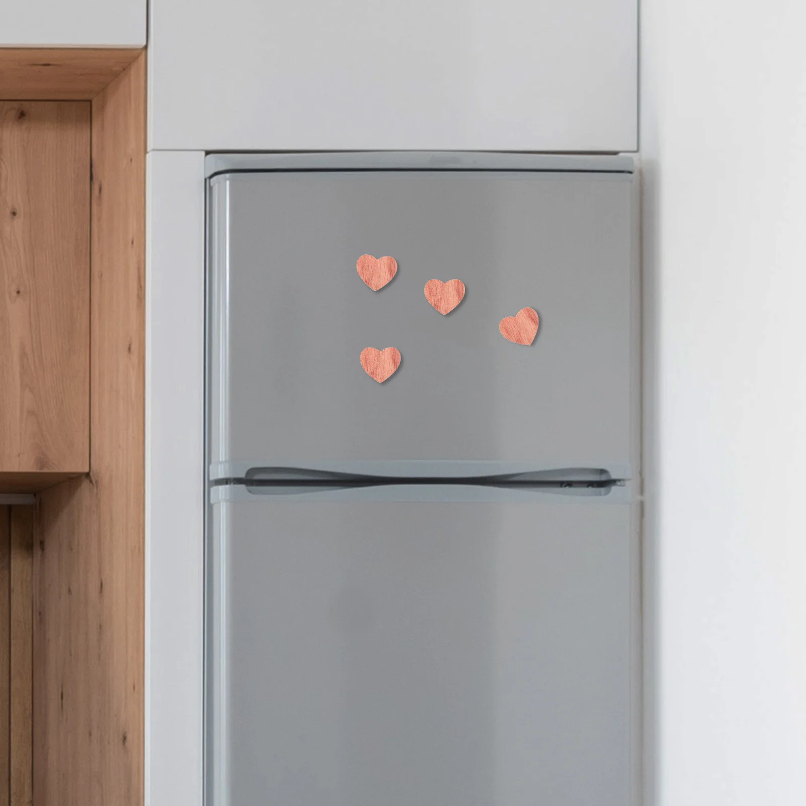 

12Pcs Heart Shaped Wooden Fridge Magnets Magnetic Stickers for Kitchen Home Decor Functional and Aesthetic Office Use
