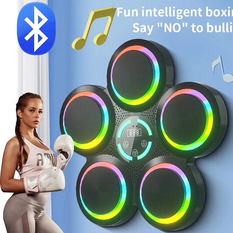 2025 Macchina da boxe musicale Bluetooth Borsa da fitness sportiva intelligente Muay Thai Macchina da boxe per esercizi con risposta al ritmo