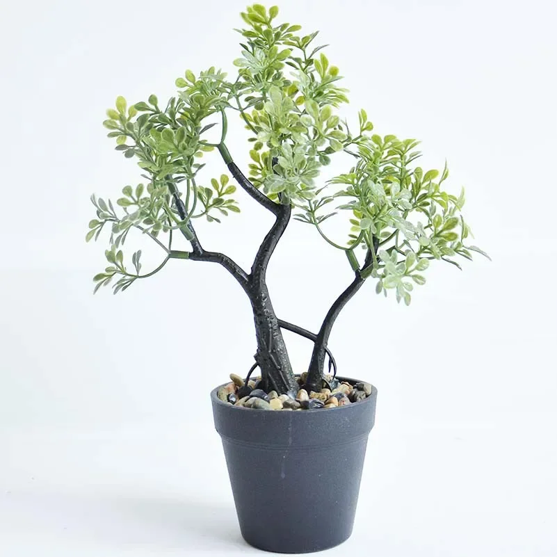 

Pop 1pcs Artificial Plants Bonsai Pine Tree Welcoming Pot Plants Living Room Zen Garden Decoration Decor