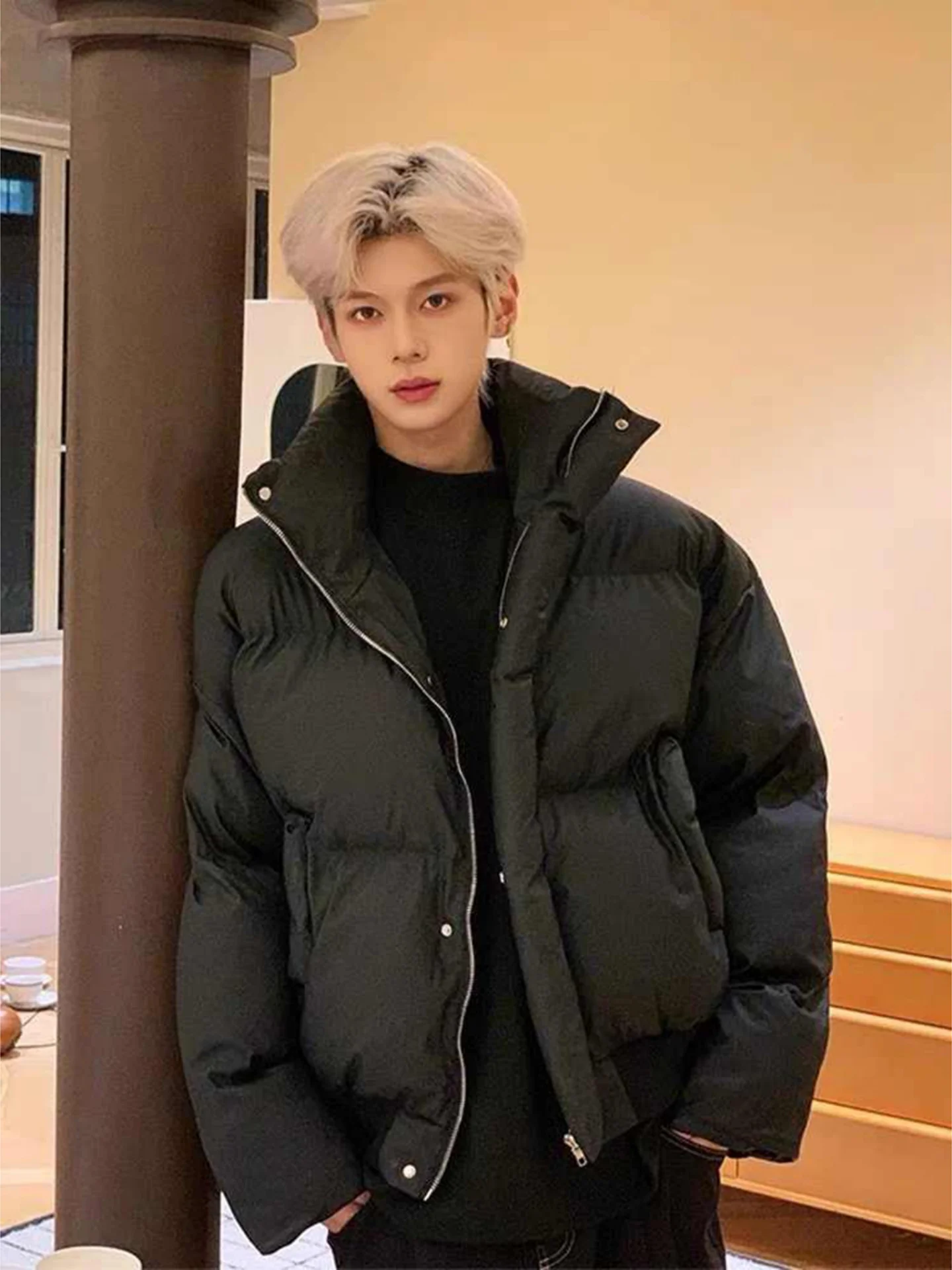 

Мужская зимняя куртка Cleanfit: прочная, из искусственной кожи и хлопка, утепленная, на молнии, цветная