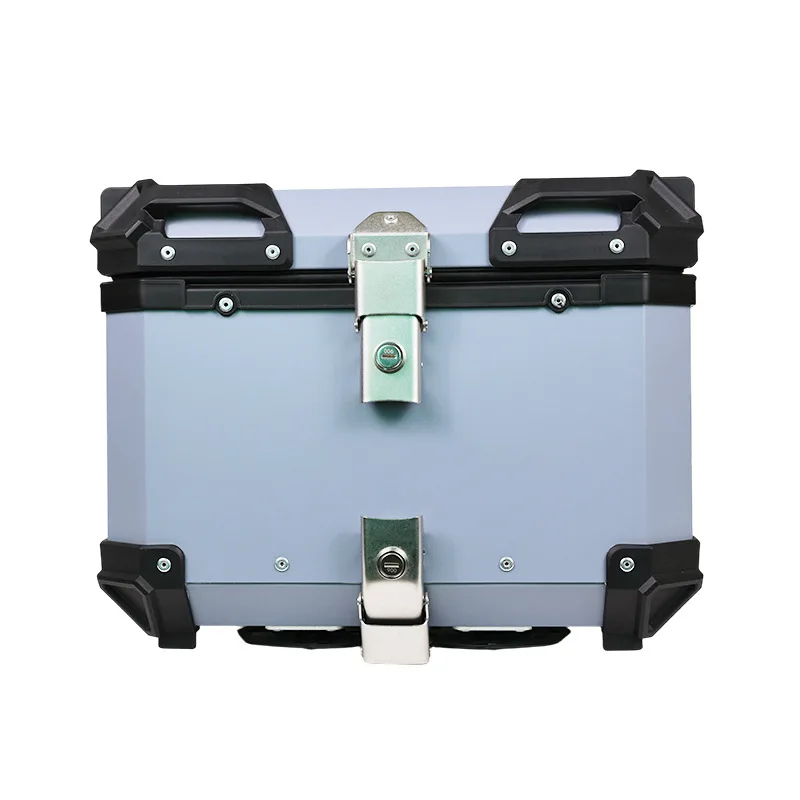 Universal 45L motorcycle trunk aluminum alloy thickened rounded corners all aluminum box rear tail