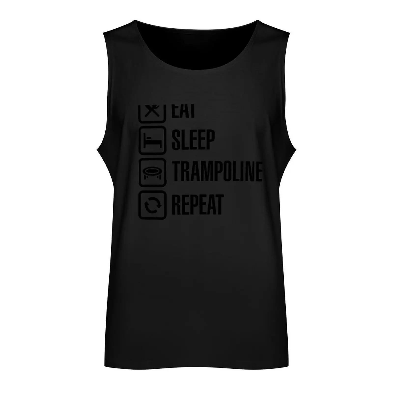 Eat Sleep Repeat funny trampoline gymnastic trampolining Jumping trampolining trampoline team gift idea Tank Top