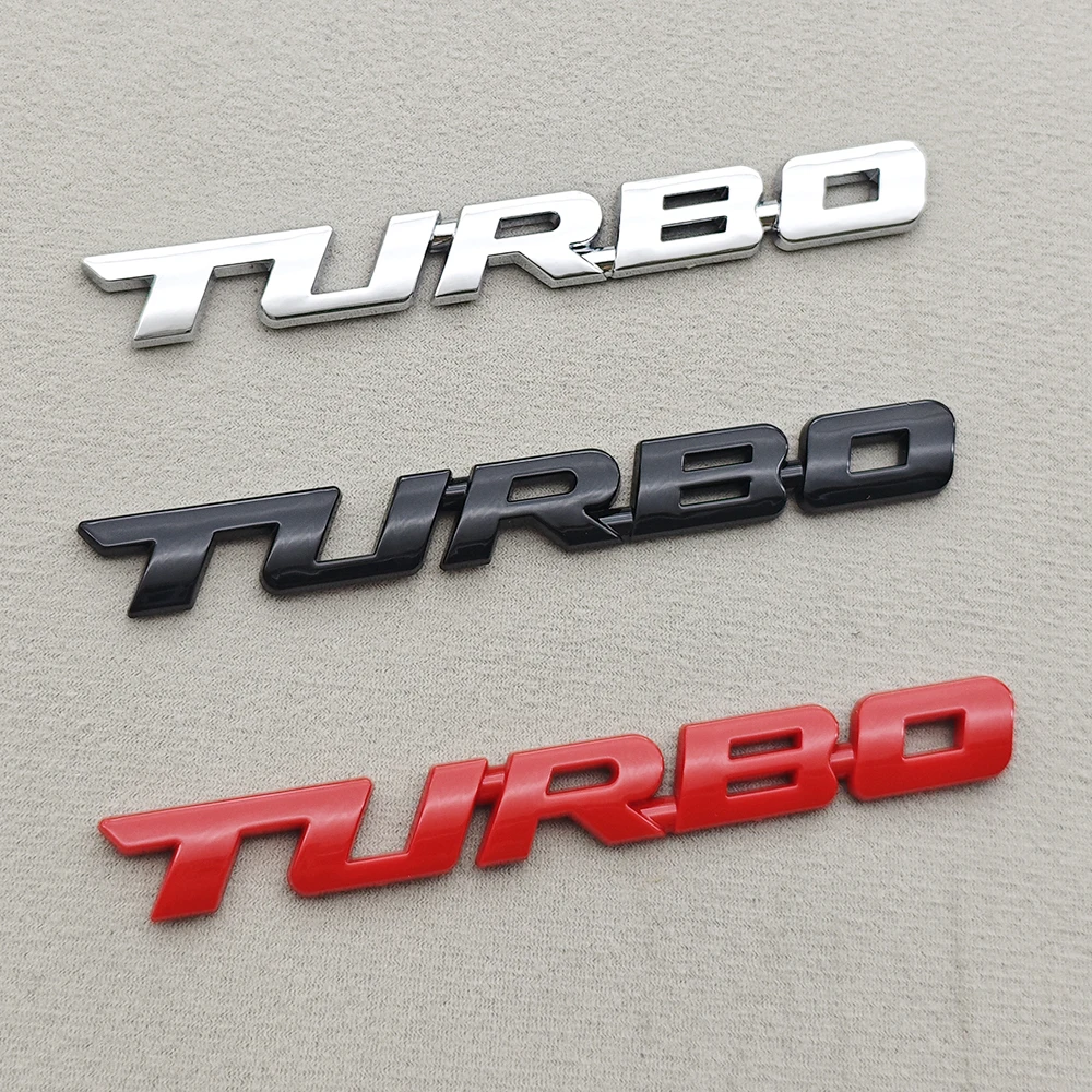 1Pcs Universal 3D ABS Letters Car Styling Badge TURBO Logo Boost Loading Boosting Turbocharged Emblem Sticker Decal Accessories