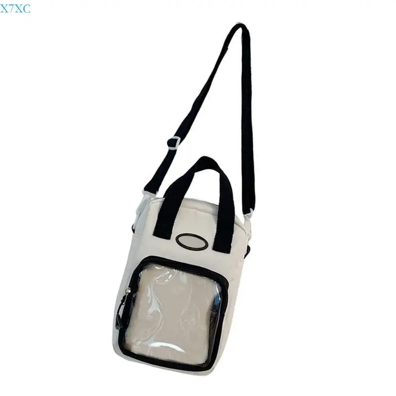 

X7XC Women Itabag Japanese Styles Crossbody Bag Clear Shoulder Bag Handbag Nylon Bag Shopping Dating Bag Phone Bag