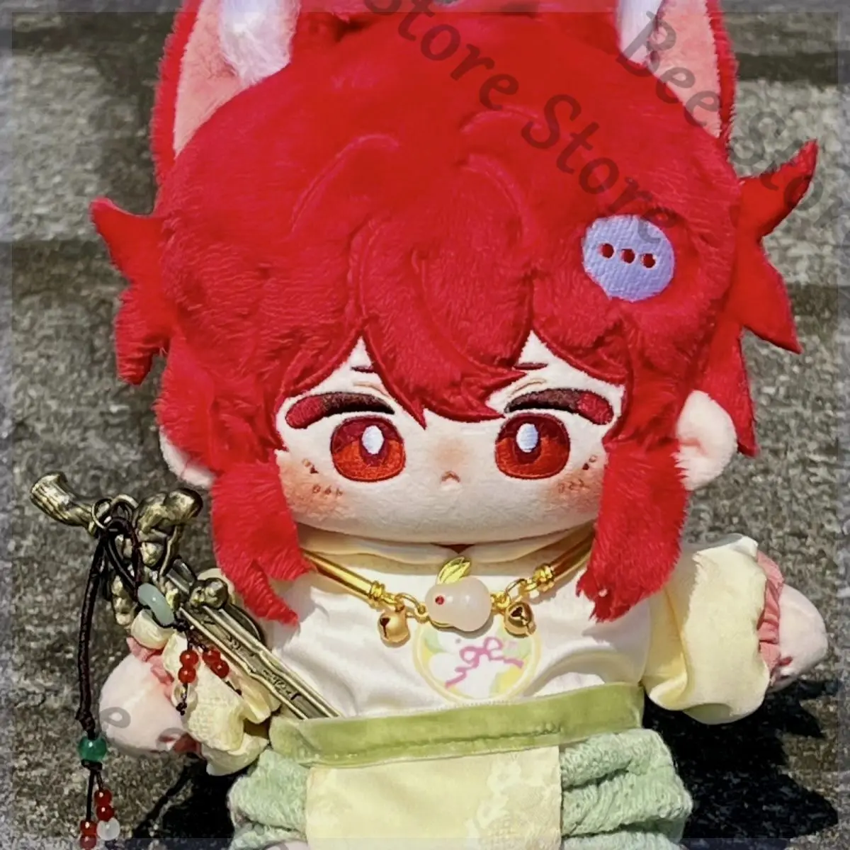 ตุ๊กตา Genshin Impact ตัวละครดิลุค ขนาด 40 ซม. แบบนั่ง 	 ตุ๊กตาโครงกระดูกสี่เหลี่ยมสุดน่ารัก
