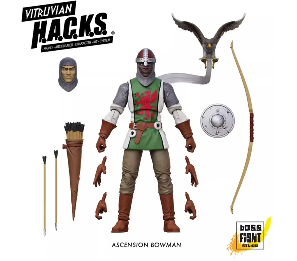 Modèle de jouet 1/18ème BFS Boss Fight Chevalier vintage d'âge moyen Guerrier Ensemble complet Figurine d'action mobile avec bouclier Modèle de jouet pour les fans