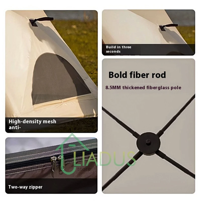 خيمة شاطئ مثلثة، مأوى محمول، مقاوم للشمس، حماية من الأشعة فوق البنفسجية، تخييم خارجي، مظلة سريعة الفتح، خفيفة الوزن وقابلة للطي للرحلات