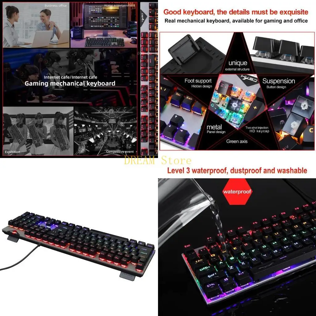 

104-клавишная игровая клавиатура, 20 видов клавиатуры с RGB-подсветкой для энтузиастов игр, лучшая распродажа