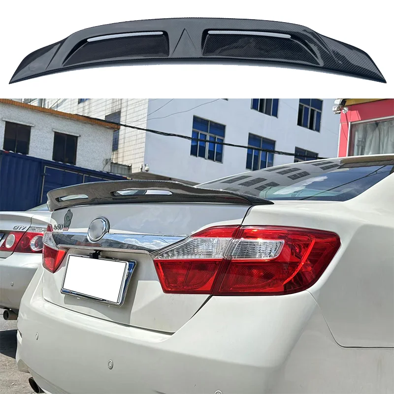 

For Toyota 2012 13 14 15 2016 Camry Modified True Gloss Black Carbon Fiber Rear Spoiler True Carbon Fiber Rear Wing Trunk Trim