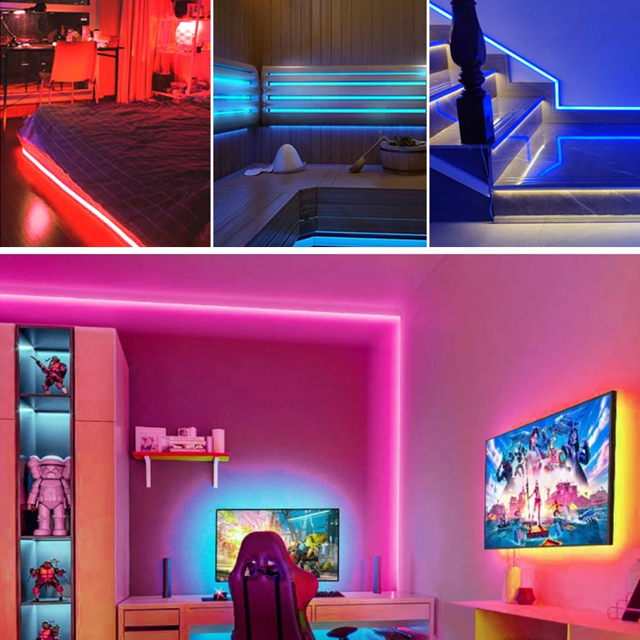 0.5m-10m High Bright COB LED Strip DC24V Flexible Led Light Ribbon 320LEDs/m Adhesive Tape 9 Colors Cabinet Kitchen Lighting