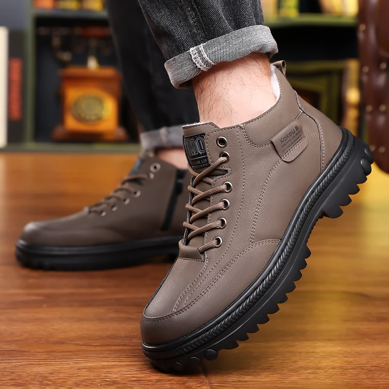 

Winter 2025 men's fleece, thickened, anti-slip, wear-resistant and simple outdoor travel snow boots
