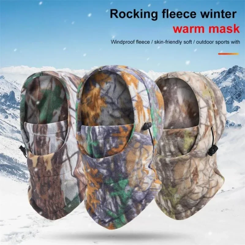 Balaclava camuflada tática, capa de lã quente para rosto e pescoço para homens e mulheres, caça, caminhadas, ciclismo, esqui, 1 peça