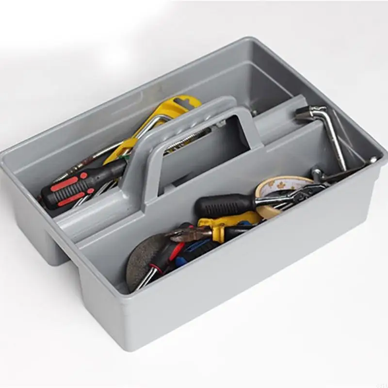 Cleaning Supply Tray Open Top Plastic Tool Storage Box With Center Slots and Carry Handle for Household Tasks, Detailing Gear