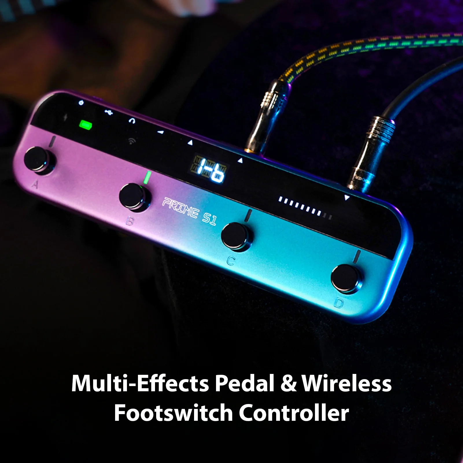 MOOER S1 Smart Stereo Guitar Effects Processor Multi-Effects Pedal 10 Metronomes 40 Drum Machine Wireless Footswitch Controller