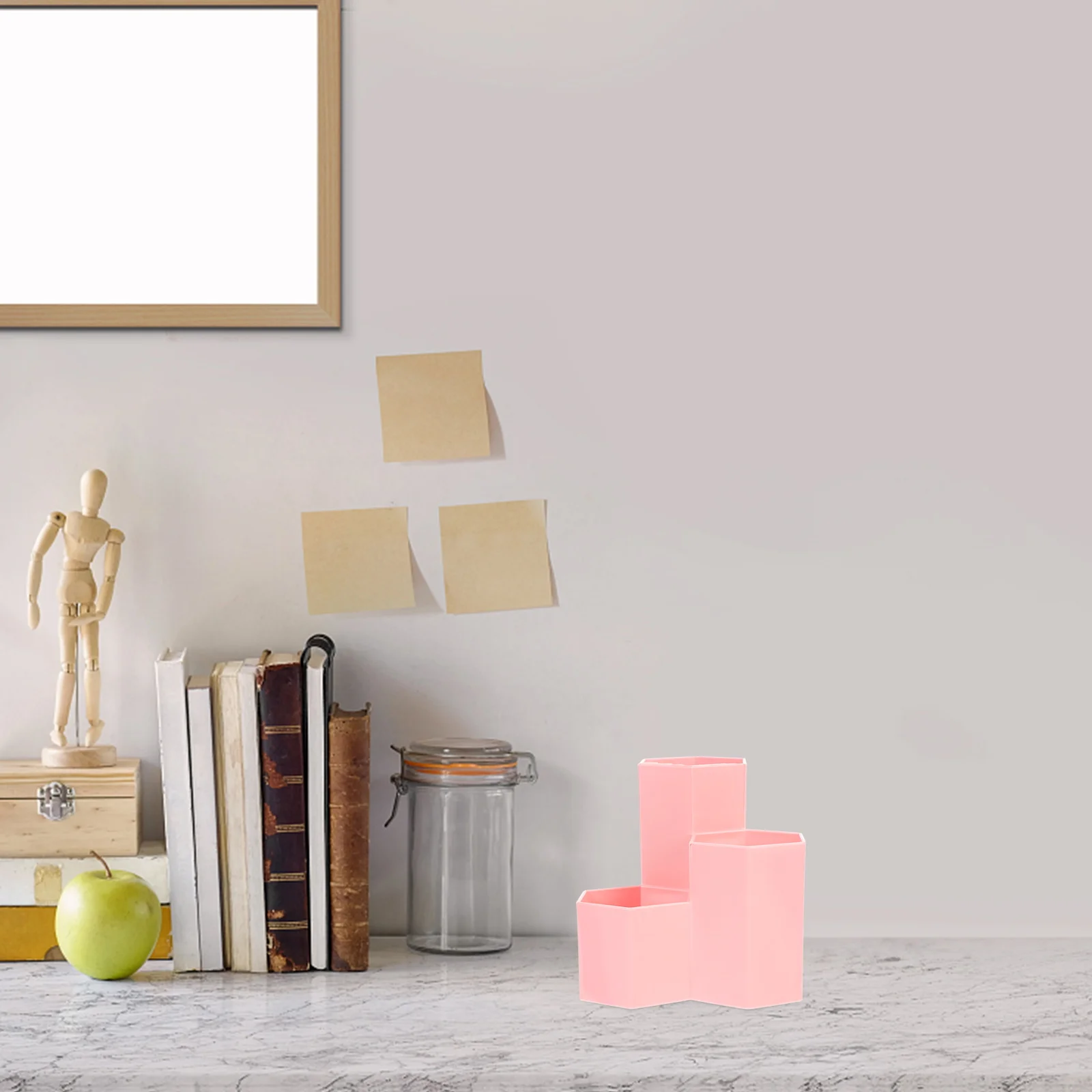 

Hexagonal Pen Holder Pastel Stationery Organizer Tray Pencil Holders Container Multifunction