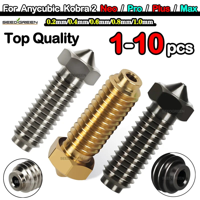 For Anycubic Kobra 2 Neo/Max Nozzle Copper plated Nozzles Hardened Steel For Anycubic Kobra 2 pro/plus bimetal