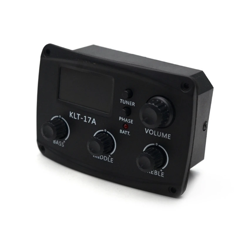 KLT-17A Acoustic Guitar EQ Preamp,With Digital Procedding Tuner 3 Band EQ Equalizer With Tuner Guitar Pickup Accessories