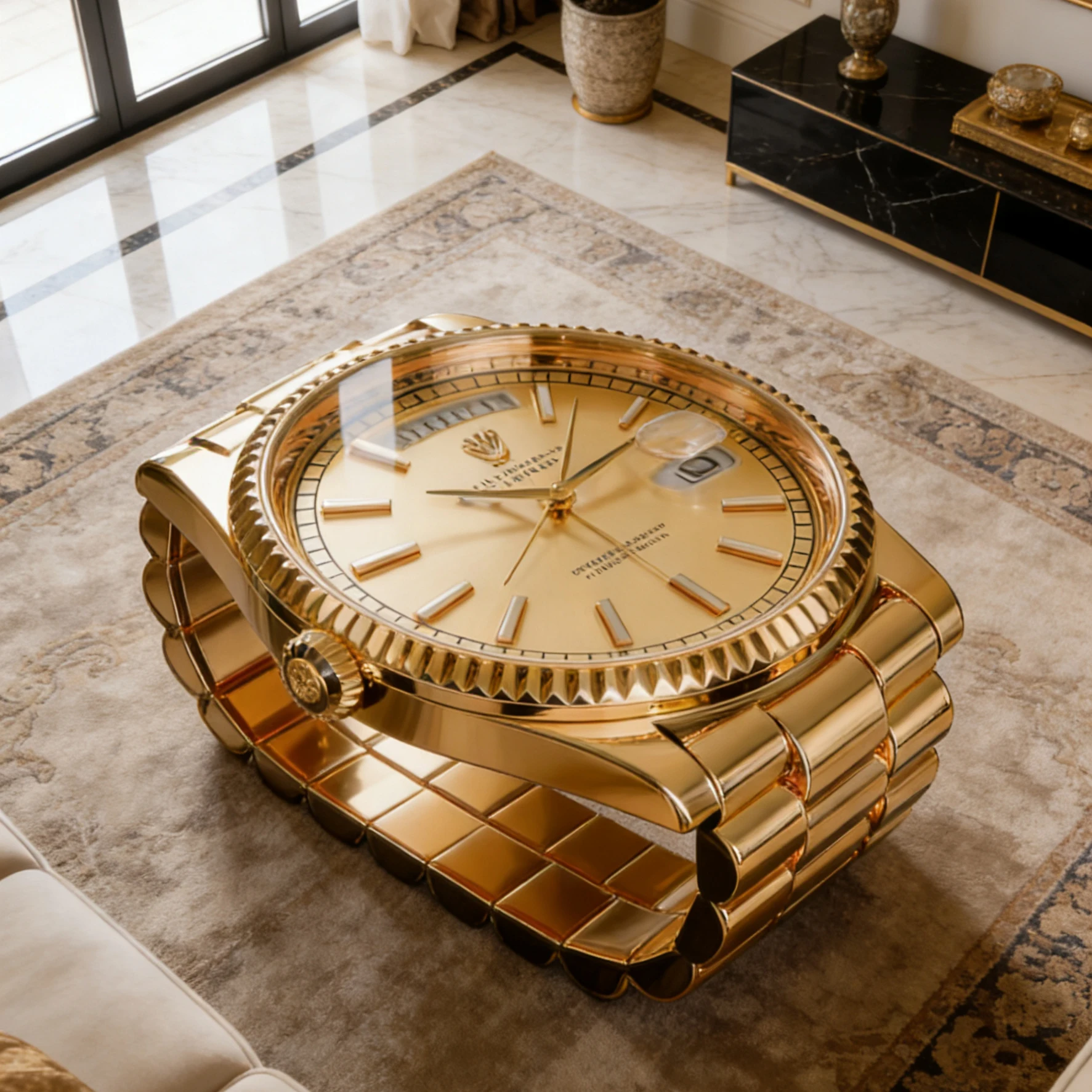 G*-Customizable Size Material Watch Shape Coffee Table FRP Living Room Coffee Table