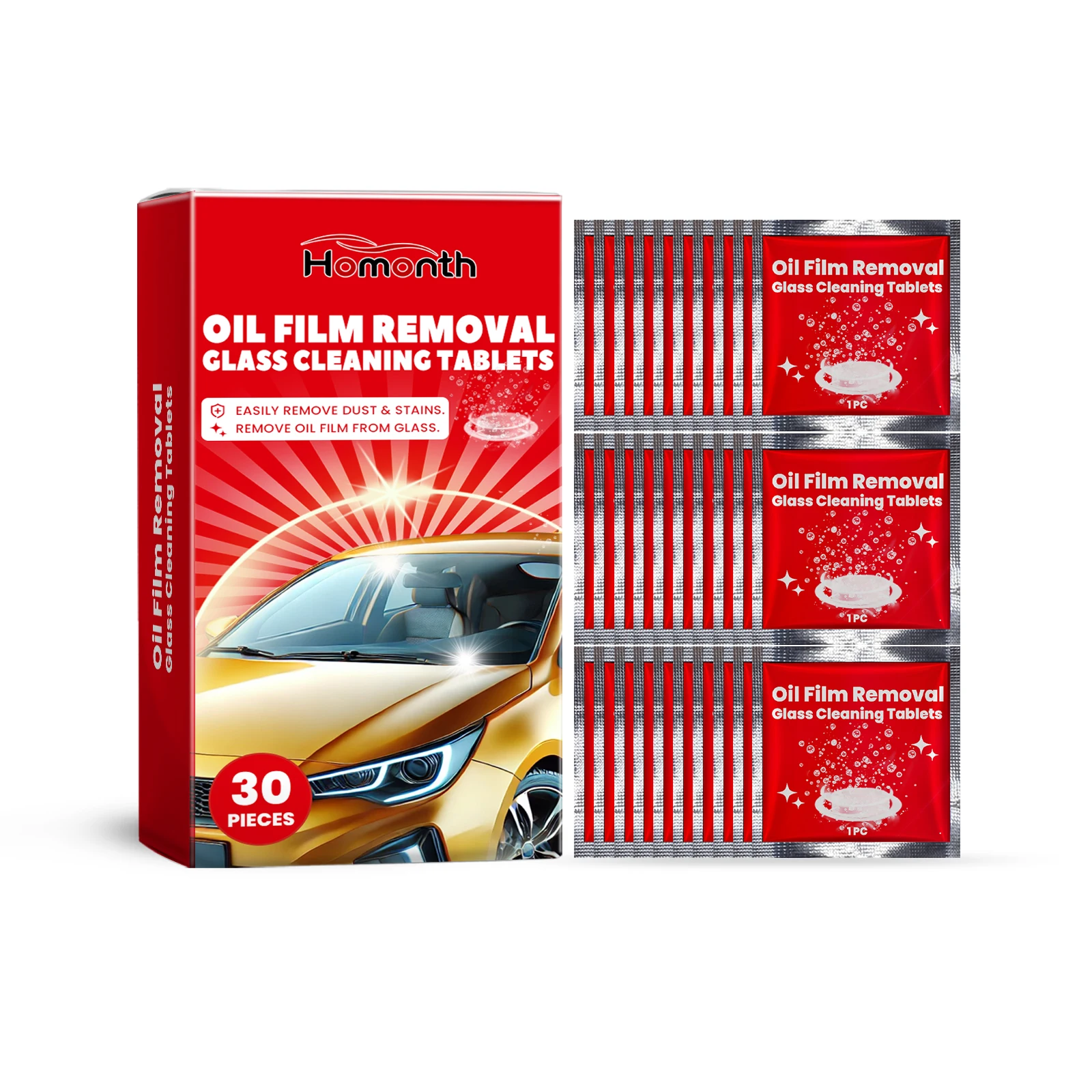 

Car Windshield Washer Liquid Sheet, Windshield Waterproof Car Glass Anti-Fog Cleaning Liquid Sheet