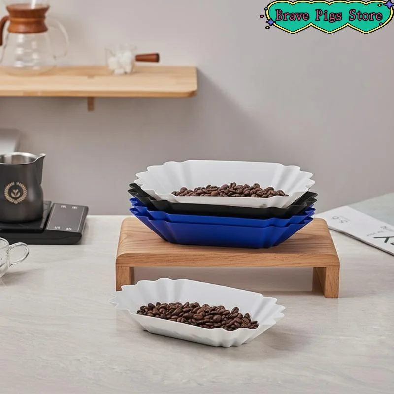 [HM]Plastic Reusable Sample Display Tray Coffee Bean Tray Oval Practical Snack Serving Tray Coffee Beans Display[HM]