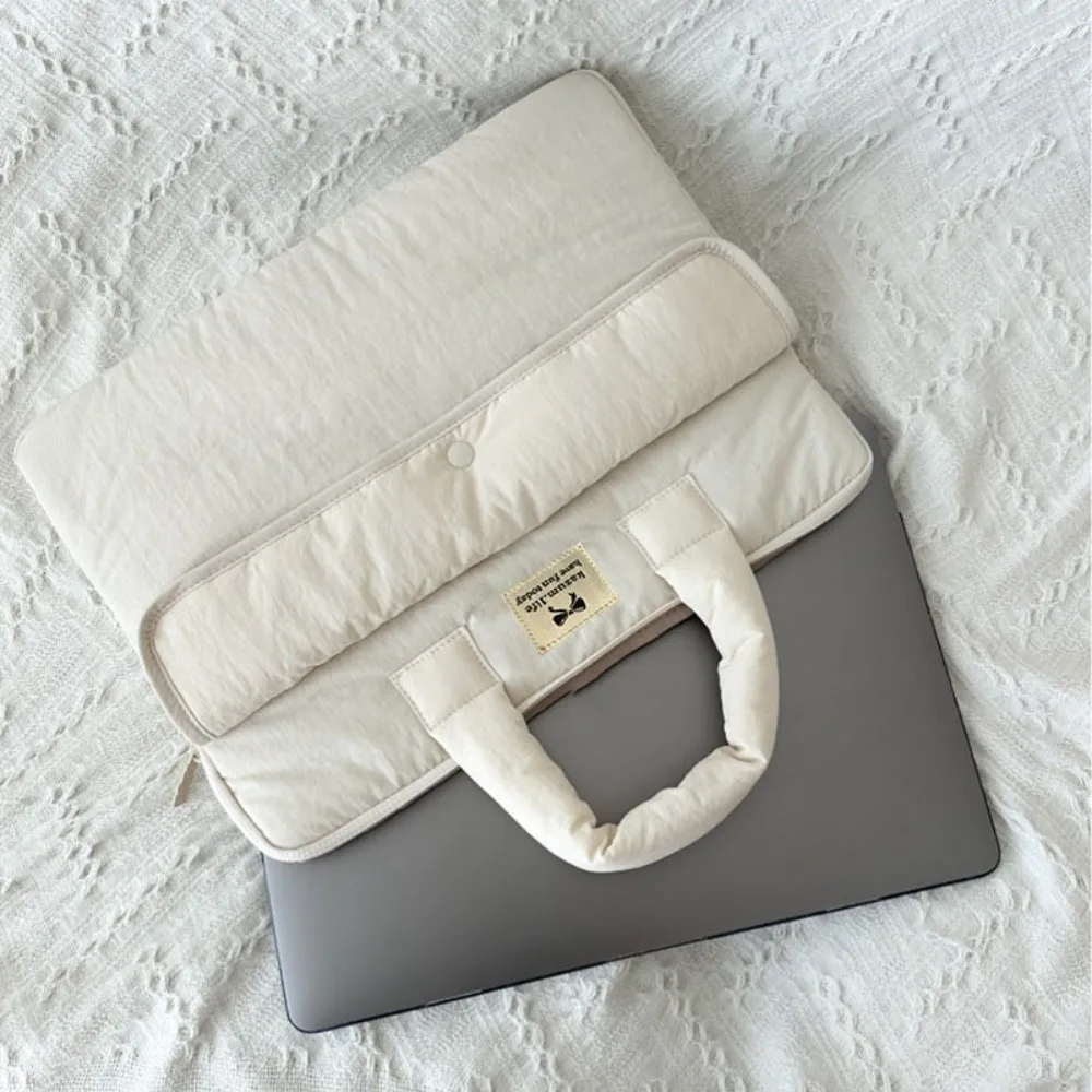 Simple 15.6inch Portable Laptop Bags with Handle Lightweight Laptop Case Cute Soft Material Notebook Sleeve Office Use
