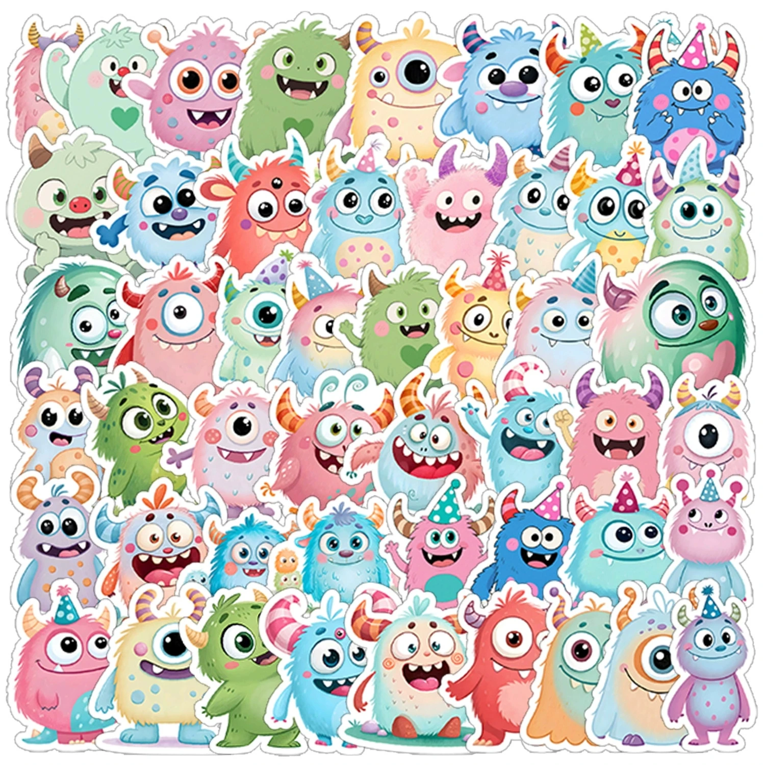 

50/100 шт. милые большие глаза животные граффити наклейки чашка воды телефон водонепроницаемые наклейки мультфильм большие глаза животные канцелярские наклейки