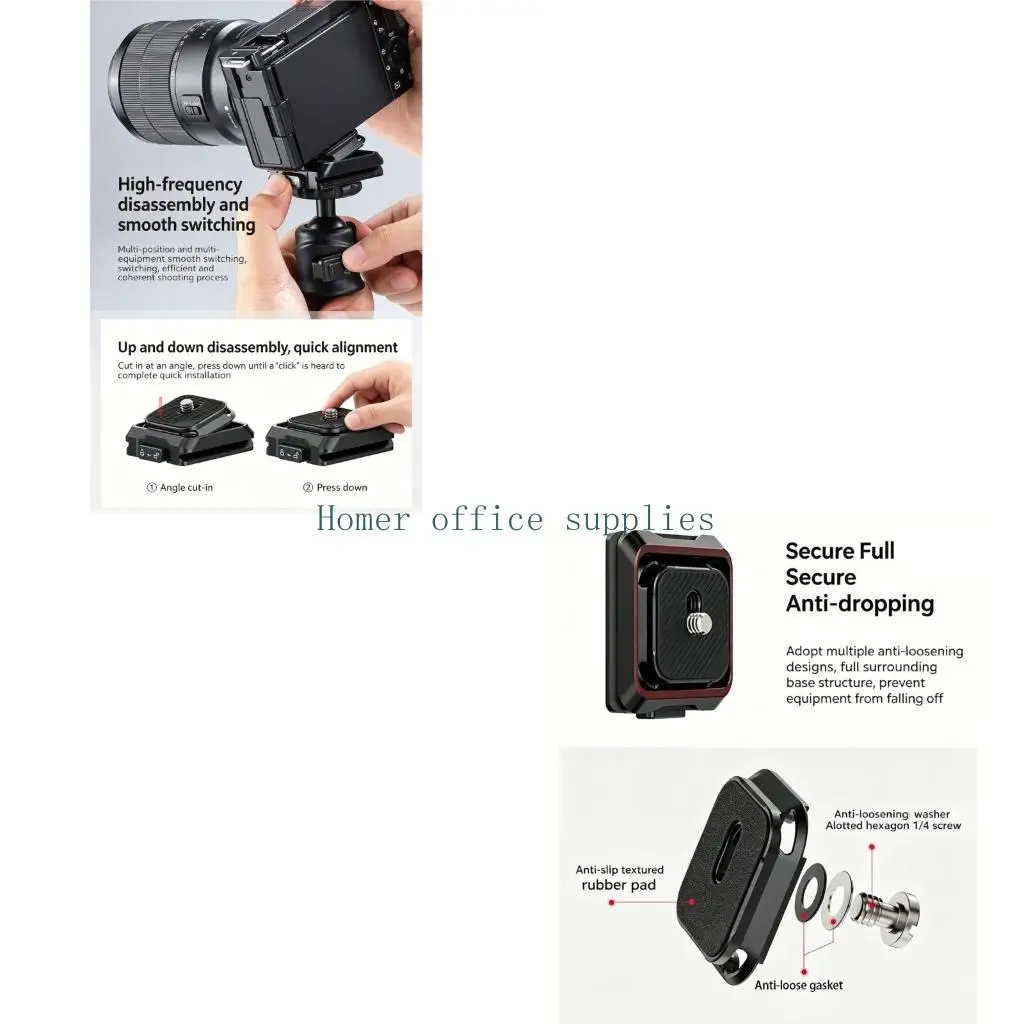 K43B Camera Quick Release Plate with Press Lock Mount for Fast Changes