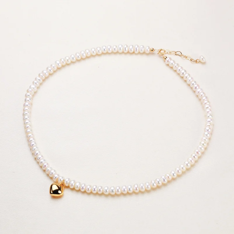 

Freshwater Pearl Heart Necklace NS Style Sweater Chain Jewelry Accessories