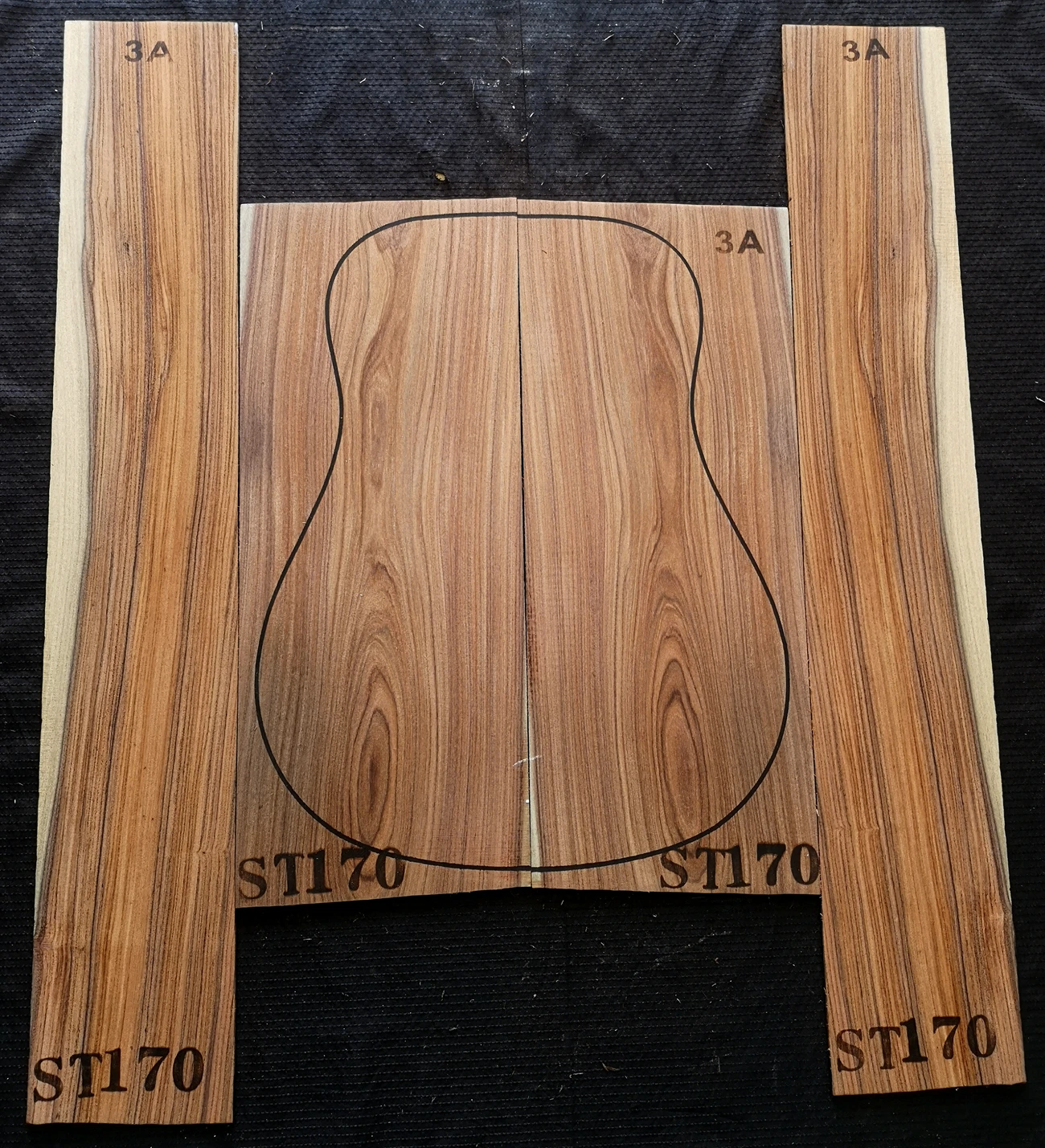 Pao  Ferro SOLIDE  Wood Guitar Back Side board Making Guitar Material parts accessories