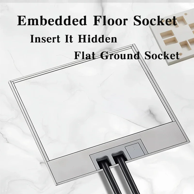 130mm * 130mm Embedded Floor Socket US/FR/EU/IL/IT/Korea/BR Insert It Hidden Box Flat Ground Socket For Home And Office Use