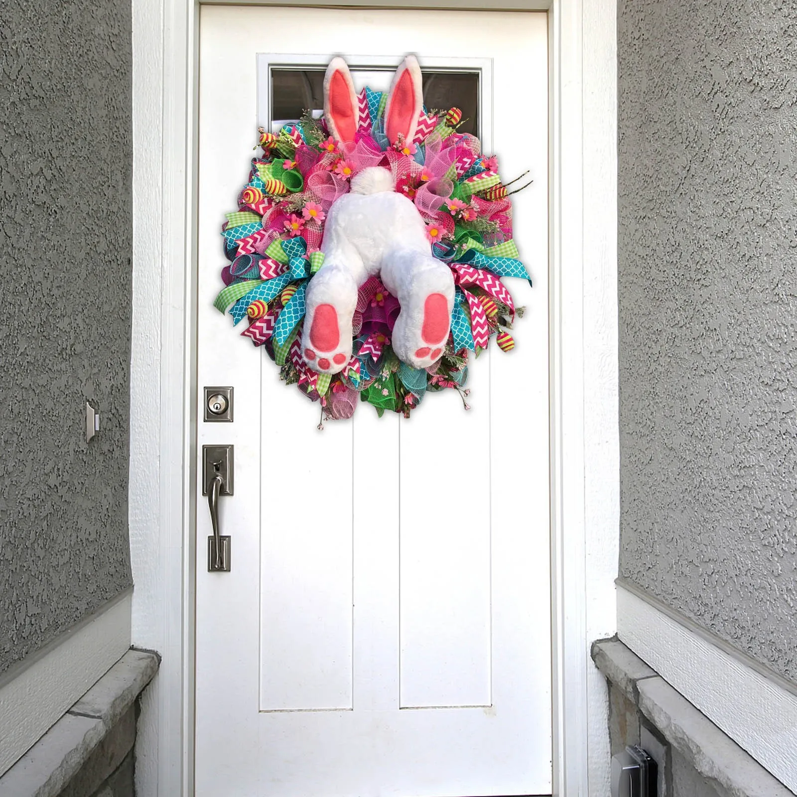 2025 Happy New Easter Colorful Rabbit Butt Garlands Door Oranments Bunny Festival Parties Wall Decorations Props for Home